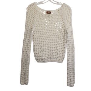 Mudd Women's Scoop Neck Sweater with Long Arms, Size Medium, 100% Cotton